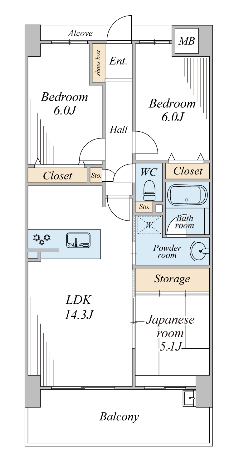 アルファステイツ佐古Ⅱ802号室の間取図