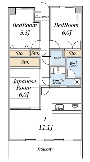 サーパスシティ南末広一番館805号室の間取図